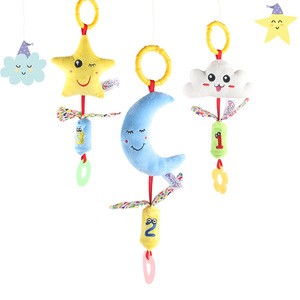 Hot sale funny baby bed ring toys sound baby plush toys