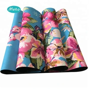 Hot sale good price high quality durable outdoor exercise combo rubber suede yoga print mat