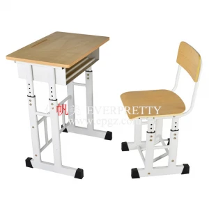 Hot Sale Popular Comfortable University School Furniture Desk and Chair Classroom Furniture Single Adjustable Desk Chairs