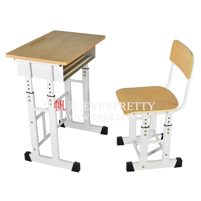 Hot Sale Popular Comfortable University School Furniture Desk and Chair Classroom Furniture Single Adjustable Desk Chairs