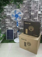Hot sale Portable 16 inch 3 speed chargeable DC12V 24000mah li battery Pedestal Solar fan