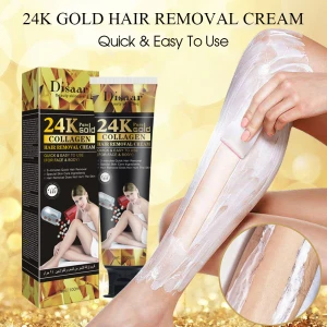 Hot Sale Removal Cream 24K Gold Collagen Depilatory Hair Removal Cream Legs & Body Female