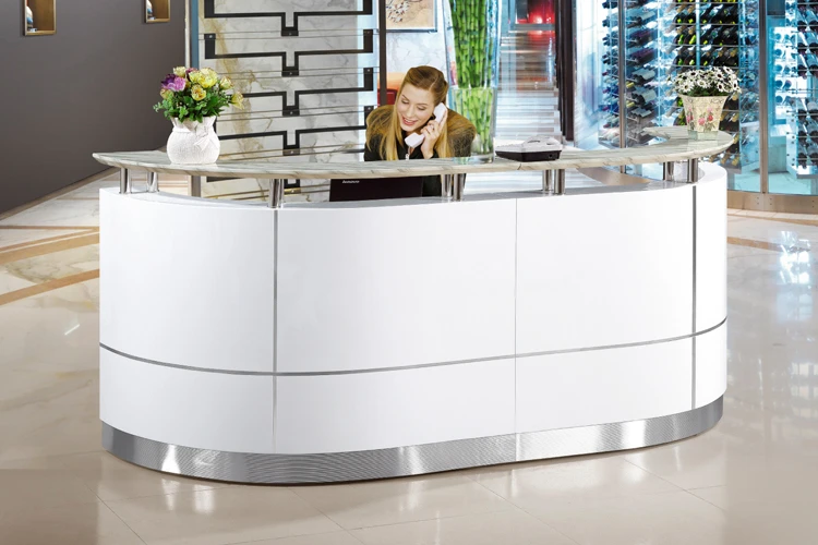 Hot sale white modern reception counter table design