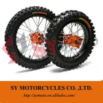 Hot sell alloy wheel for motorcycle wheel front 14 rear 12Gold/Red/silvery rim/black hub , 15mm axle ,complete wheel kit