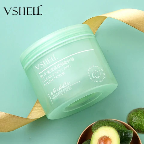 Hot Selling Light Green Creamy Texture Shea Butter Lotion Natural Body Scrub With Avocado Extract
