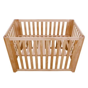 Housbay baby crib ASTM standard and height adjustable multifunction solid pine wood kids wooden beds for baby sleeping