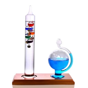Household Desktop Glass Decoration Crafts Weather Forecast Predictor Bottle Galileo Thermometer with Glass Barometer