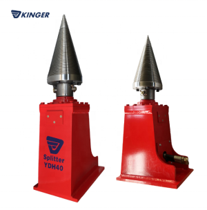 Hydraulic KINGER  driven splitting machine/Forestry and logging mini excavator attachment screw cone wood log splitter.