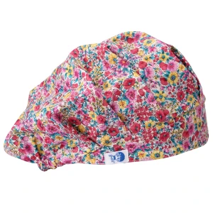 In Stock Reusable Comfortable One Size Printed Bouffant Head Cap with Buttons