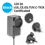 Interchangeable EU UK US plug 12V 2A  ac dc power supply adaptor Adaptador de corriente 12v 2A ac dc adapter Adaptateur secteur