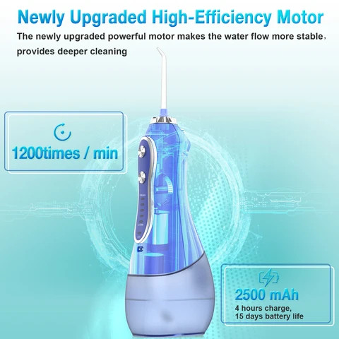 IPX7 Waterproof Water Jet Flosser  USB Charging Water Dental Flosser 5 Cleaning Modes dental oral irrigator
