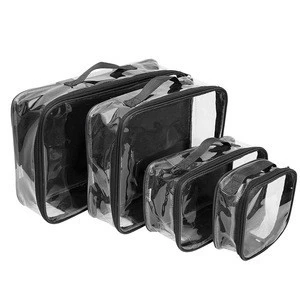 ISO9001 certificate factory direct sale pvc storage cube  travel organizer 4 set clear packing cubes