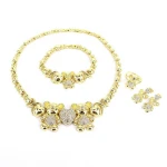 JHT138 Fashion 18K gold plated big jewelry sets teddy bear set jewelry for wedding