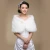 Import Jtfur Women warm wedding winter dress bridal pure color soft fur plush shawl with pearl ball from China