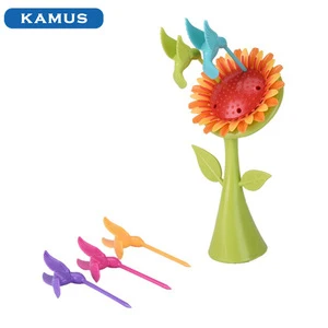 Kamus professional production Eco-friendly colorful Wholesale Kitchen Flower Fruit fork