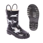 Kids Fancy Half Rubber Children Rain Boot With Handle
