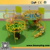 Kids indoor Crochet Playscapes combined volcano slide and climbing rope crochet knit playground indoor for kids