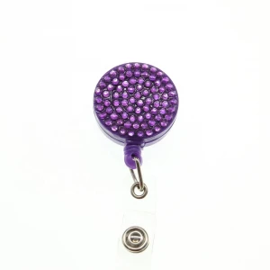 Kinds of Colors Rhinestone Bling Retractable Badge Holder with Clips For Office Accessories