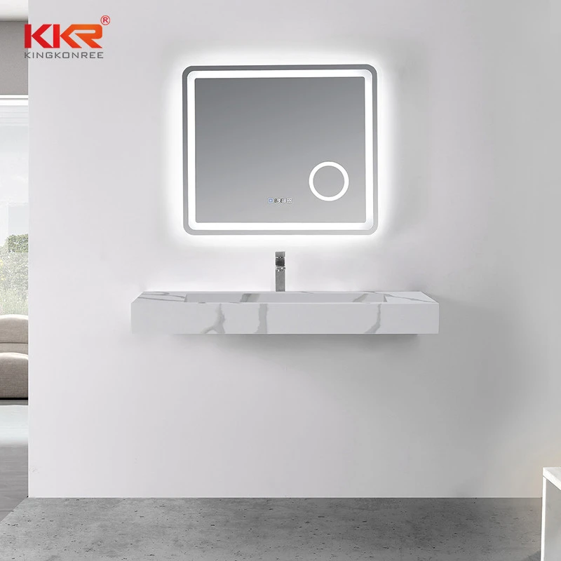 Kkr Marble Pattern Wash Basin Modified Acrylic Solid Surface Wall Hung Bathroom Basins Bathroom Sink