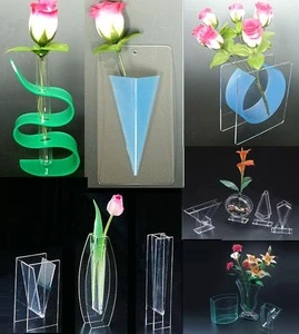 Large clear acrylic vases