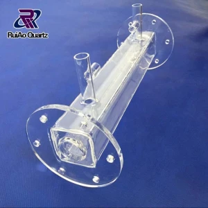 Large diameter fused quartz glass tubing / clear flang quartz tube