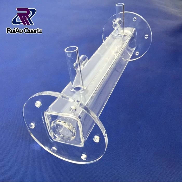 Large diameter fused quartz glass tubing / clear flang quartz tube