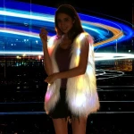 Led Costume Christmas Supplies Light Up Flashing Luminous Women Faux Fur Vest  Rave Party Festival Clothes