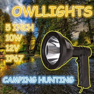 Led search hunt lighting system rechargeable Flashlight system 10W LED fog light 5 inch Plastic moving head light for camping