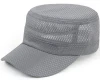 Light breathable 3D mesh flat crown military hat cap