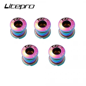 Litepro Mountain Road Bicycle Single Chainring Plate Bolts Screw Folding Bike Colorful Steel Nuts Crankset Chainwheel Parts
