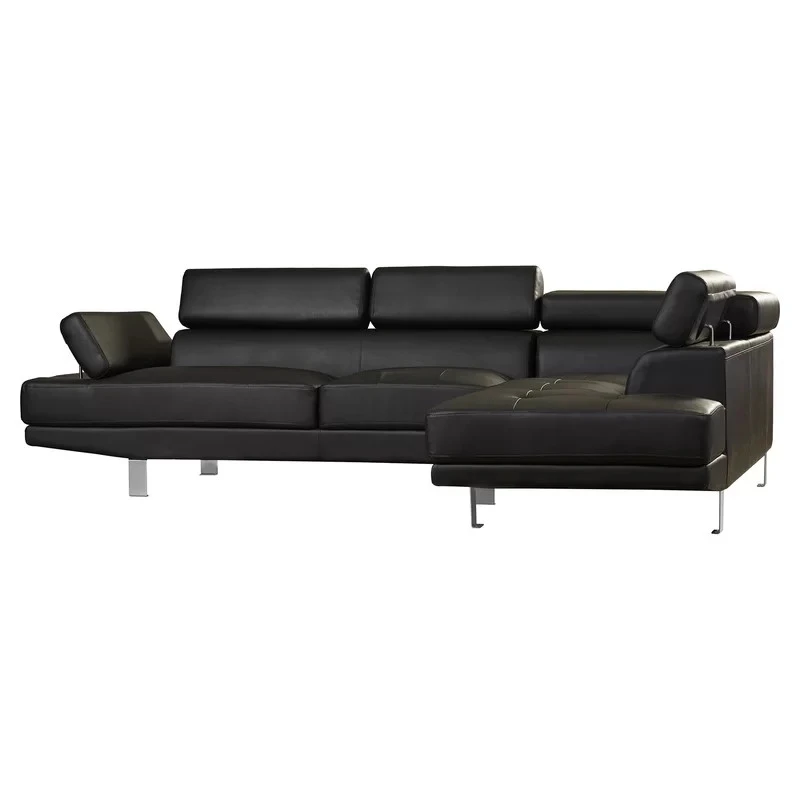 living room modern sofa l shaped corner home furniture 3 seater leather corner sofa with chaise lounge