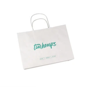 Logo Customized Recyclable Kraft Shopping Gift Paper Bag With Handles