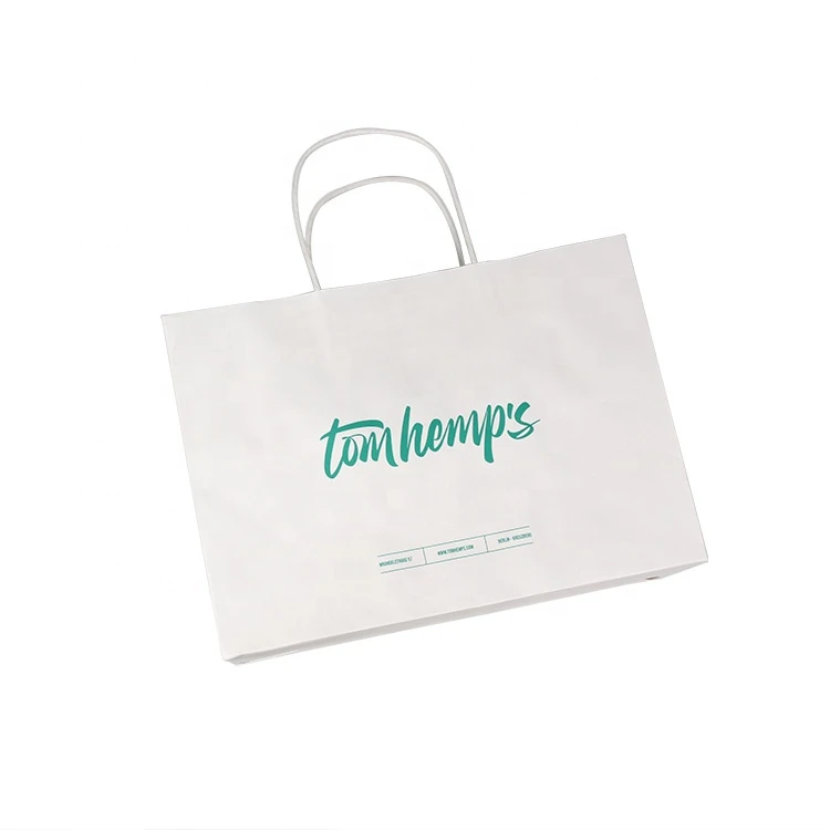 Logo Customized Recyclable Kraft Shopping Gift Paper Bag With Handles