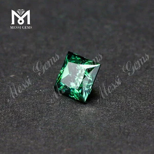 Loose Gemstones Square cut Green synthetic Moissanite diamond price