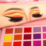 low moq print logo eyeshadow palette custom logo own brand make up private label high pigmented pink eyeshadow palette