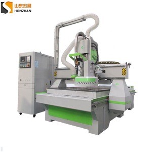 Low Price automatic tool change ATC woodworking CNC router with tangential tool and boring unit