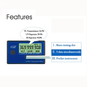 LS162A Handheld Transmission Meter Window Tint Meter Filmed Glass Tester UV UV IR Rejection Meter Visible Light Transmittance