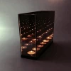luxury living infinity light cube mirror box candle holder with 5 lights