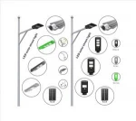 Manufacturer slim design outdoor light 60W waterproof integrated solar led street light with sensor