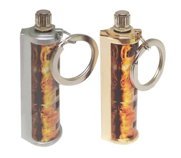 Match Flint Fire Lighter Kerosene Oil Gas Zinc Alloy Keychain Waterproof Camping Tool