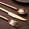 Matte stainless steel silver gold wedding flatware sets china metal cutlery set