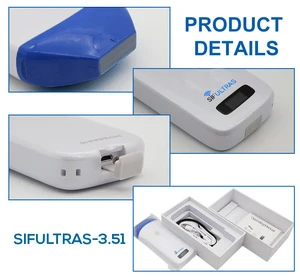 Medical Wireless Color Ultrasound Mini Linear Scanner, 10-12-14 Mhz, with Needle Holder and Guides, SIFULTRAS-3.51