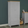 Melamine MDF Bedroom Double Door Storage Wardrobe Clothes Cabinet Wood Two Drawers Bedroom Modern Fitting Furniture