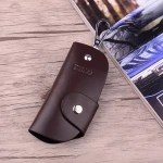 Mens leather car key bag wallet manufacturers wholesale business leather key chain gift support custom LOGO