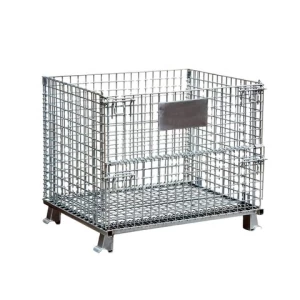 Metal Cage Storage Container Steel Wire Mesh Cage, Foldable Collapsible Metal, Folding Storage Cage/