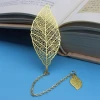 Metal Material And Etching Technique Custom Leaf Cut Out Gold Plated Brass Bookmark Custom Metal Bookmark  custom
