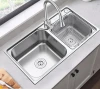 MICOE kitchen sink 304 stainless steel sink stretching double trough sink with faucet package