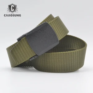 Military Fabric Braided Nylon mens Belt with Plastic Buckle