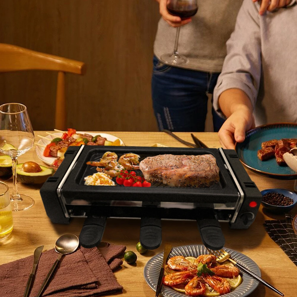 Mini  Indoo Non-Stick Coating Grill  smokeless  contact  electric bbq  Raclette barbecue  grill