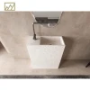 Minimalist Terrazzo Vanity Top - Solid Compact Oval Bathroom Wash Basin with Sensorial Natural Stone Energy